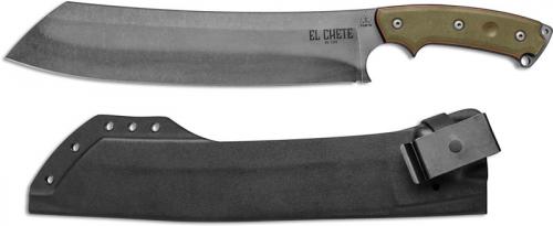 TOPS Knives El Chete ELCH01 - Leo Espinoza - Acid Rain 1095 Sheepfoot Fixed Blade - Canvas Micarta