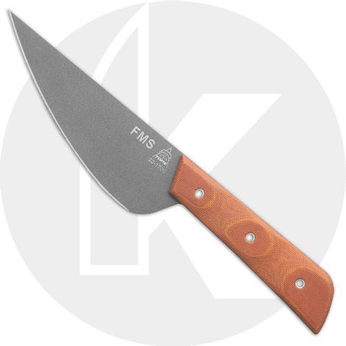 TOPS Knives Frog Market Special Knife FMS05-02 - Steven Dick Camp / Kitchen Knife - Tungsten Cerakote 1095 - Tan Micarta - USA Made