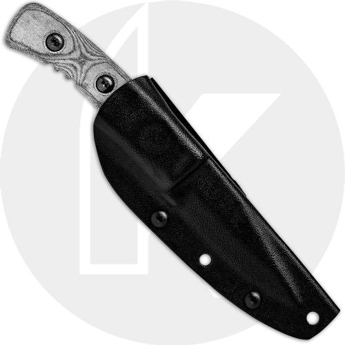 TOPS Knives Little Bro Knife LBRO-01 - Black Traction Coated 1095 Drop Point - Black Micarta - USA Made