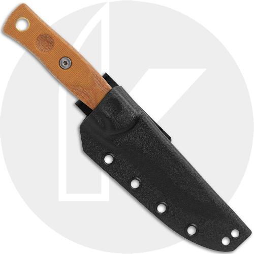 TOPS Knives Fieldcraft 3.5 Mini Bros MBROS-01 - Bushcraft Knife - Black 1095 - Tan Canvas Micarta - USA Made
