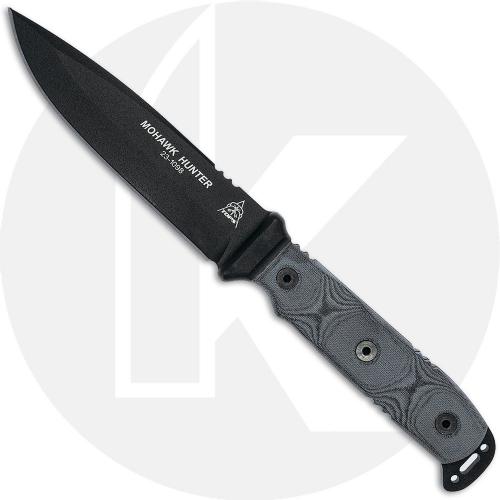 TOPS Knives Mohawk Hunter Knife MKH01 - Black Traction Coat 1095 - Black Micarta