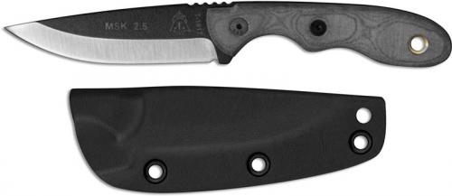 TOPS Knives Mini Scandi Neck Knife MSK-BLM - Leo Espinoza - Black 1095 Steel Blade - Black Micarta