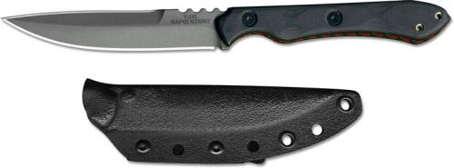 TOPS Knives Rapid Strike RDSK-01 TS - Leo Espinoza EDC - Tumble Finish Double Edge 154CM Spear Point - Black G10 Handle