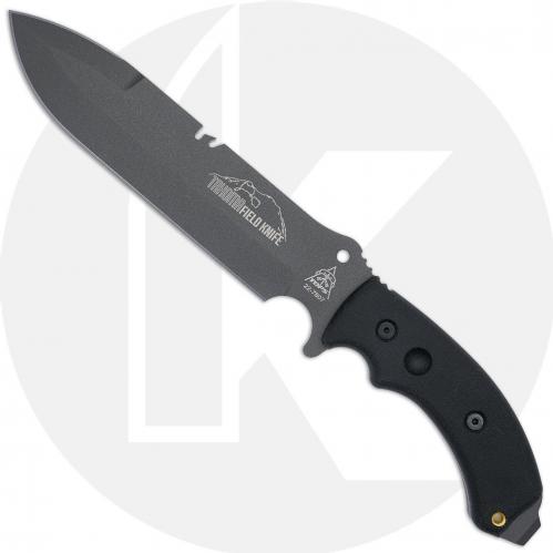 TOPS Knives Tahoma Field Knife TAHO-04 - Andy Tran - Tungsten Cerakote 1095 Double Edge - Black Micarta