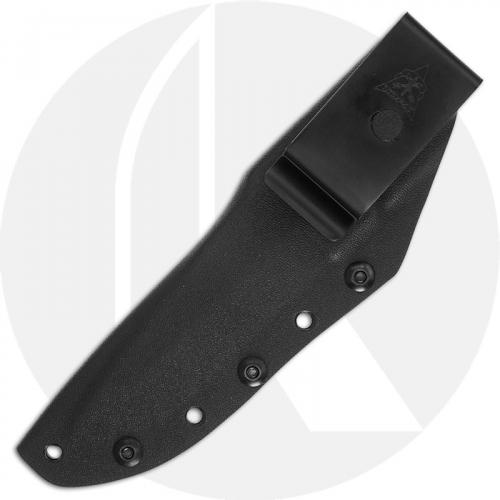 TOPS Knives Dawn Warrior DW-33 - Black 1095 Hunters Point - Black Linen Micarta - USA Made