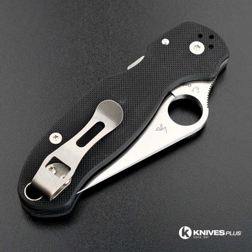 Toler Projects Titanium Deep Carry Pocket Clip - Custom Made - Stonewash Finish - Spyderco Knives - Project 7