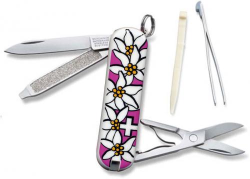 Victorinox Knives: Victorinox Classic Edelweiss Knife, Pink, VN-54720