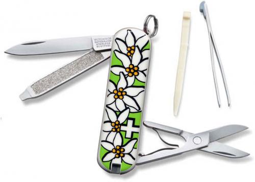 Victorinox Knives: Victorinox Classic Edelweiss Knife, Lime Green, VN-54723