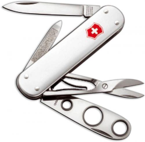 Victorinox Knives: Victorinox Cigar Knife, Silver Alox, VN-54850