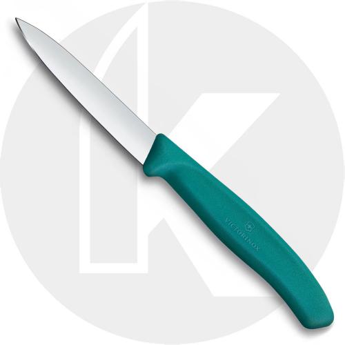 Victorinox Paring 6.7604.C1 Knife - 3.25 Inch Blade - Green Polypropylene Handle