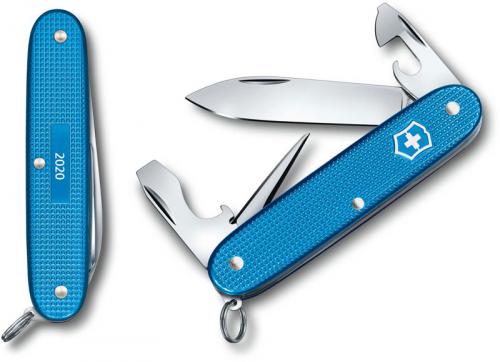 Victorinox Pioneer Knife - Limited Edition Aqua Blue Alox - 8 Function Multi Tool - 0.8201.L20