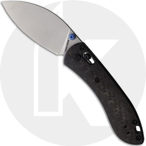 Vosteed Mini Nightshade Crossbar Lock A0203 Knife - Stonewash S35VN Shilin Cutter - Carbon Fiber