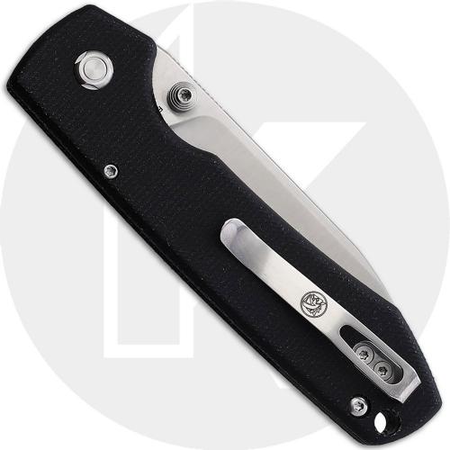 Vosteed Raccoon Button Lock A0402 Knife - 14C28N Drop Point - Black Micarta