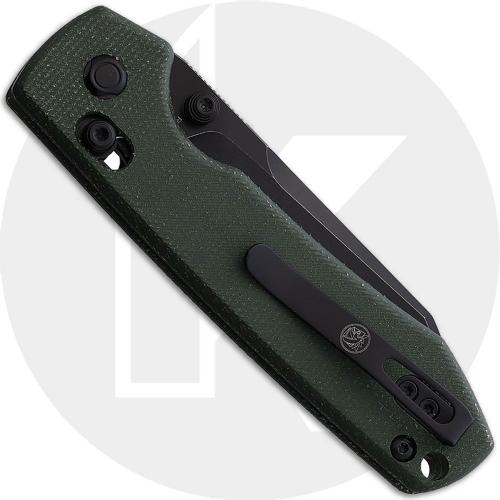 Vosteed Raccoon Crossbar Lock A0519 Knife - Black Stonewash 14C28N Cleaver - Green Micarta