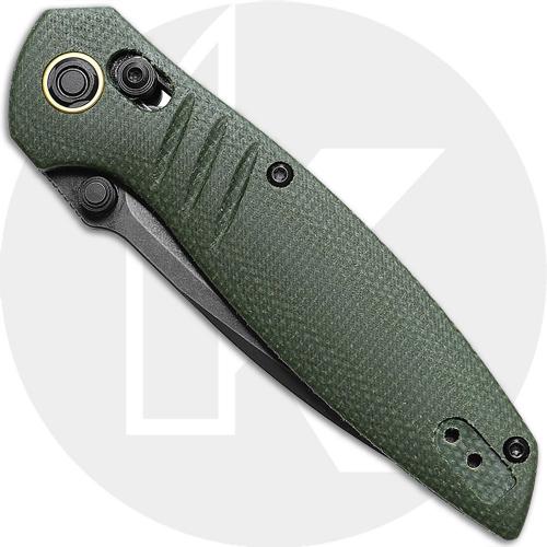 Vosteed Corsair Crossbar Lock CS-NPMN Knife - Black Stonewash Nitro-V Drop Point - Green Micarta