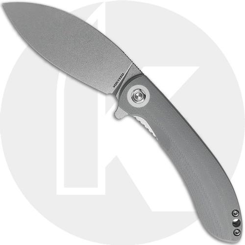 Vosteed Nightshade LT NSLT-NWGH Knife - Stonewash Nitro-V Shilin Cutter - Gray G10 - Flipper