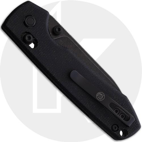 Vosteed Raccoon Crossbar Lock A0501 Knife - Black Stonewash 14C28N Drop Point - Black Micarta