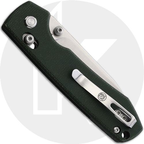 Vosteed Raccoon Crossbar Lock A0503 Knife - 14C28N Drop Point - Green Micarta