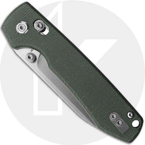 Vosteed Raccoon Crossbar Lock A0503 Knife - 14C28N Drop Point - Green Micarta