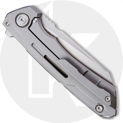 WE Knife Company Mini Buster 2003A - Polished Bead Blasted 20CV Wharncliffe - Gray Titanium - Frame Lock - Flipper Folder