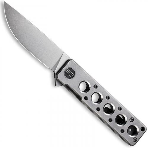 WE Knife Company Miscreant 3.0 2101A - Brad Zinker EDC - Gray Stonewash 20CV Drop Point - Gray Titanium with Satin Holes - Frame Lock Flipper Folder