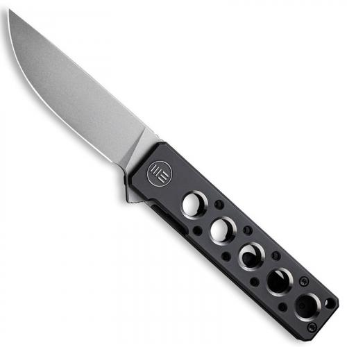 WE Knife Company Miscreant 3.0 2101B - Brad Zinker EDC - Gray Stonewash 20CV Drop Point - Black Titanium with Satin Holes - Frame Lock Flipper Folder