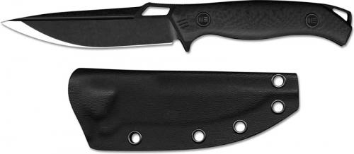 We Knife Company 607A EDC Black Drop Point Fixed Blade Knife Full Tang Carbon Fiber Handle