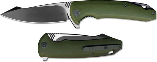 We Knife Company 617C EDC Liner Lock Flipper Folding Knife 2 Tone Blade Green G10 Handle