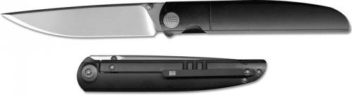 We Knife Company 618B EDC Frame Lock Folding Knife Satin Blade Black Titanium Handle