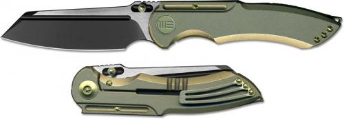 WE Knife 620I EDC Black and Satin Clip Point Blade Bronze Ti Frame Lock Folder