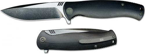 We Knife Company 703E EDC Liner Lock Flipper Folding Knife 2 Tone Blade Black G10 Handle