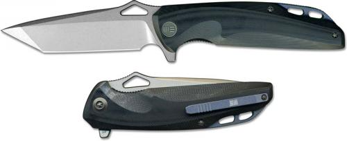 We Knife Company 706F EDC Liner Lock Flipper Folding Knife Stonewash Blade Black G10