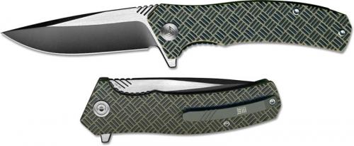 We Knife Company Blitz 711D EDC Liner Lock Flipper Folding Knife 2 Tone Blade Tan G10 Handle