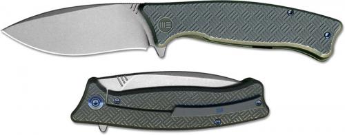 We Knife Company 712D Balaenoptera Frame Lock Flipper Folder Stonewash Blade Gray Ti Handle