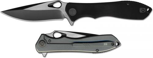WE Knife 715E Ignition EDC Black Stonewash Drop Point Frame Lock Flipper Black G10 Ti