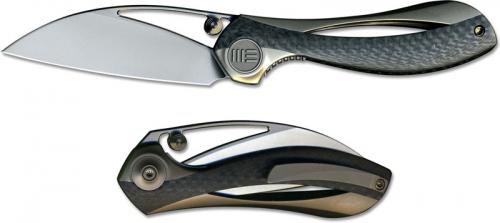 We Knife Company 821B Pleroma Elijah Isham EDC Wharncliffe Folder Champagne Titanium and Carbon Fiber Liner Lock