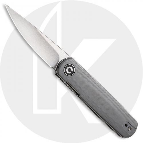 CIVIVI Lumi C20024-2 - Stonewash 14C28N - Gray G10 - Liner Lock - Front Flipper Folder