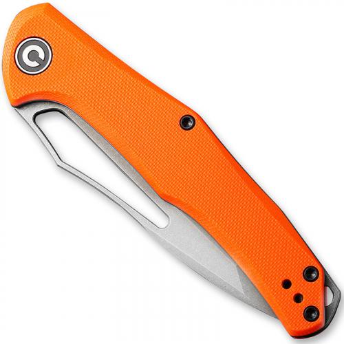 CIVIVI Fracture Knife C2008C - Gray Stonewash Tanto - Orange G10 - Slip Joint Folder