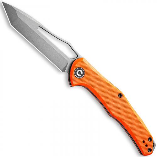 CIVIVI Fracture Knife C2008C - Gray Stonewash Tanto - Orange G10 - Slip Joint Folder