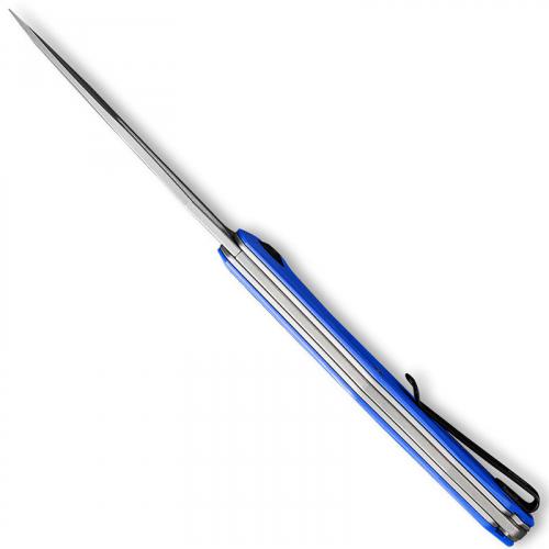 CIVIVI Fracture Knife C2008D - Gray Stonewash Tanto - Blue G10 - Slip Joint Folder