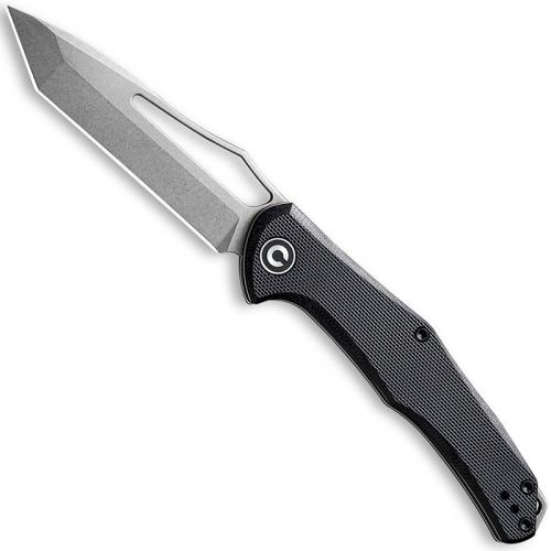 CIVIVI Fracture Knife C2008E - Gray Stonewash Tanto - Black G10 - Slip Joint Folder