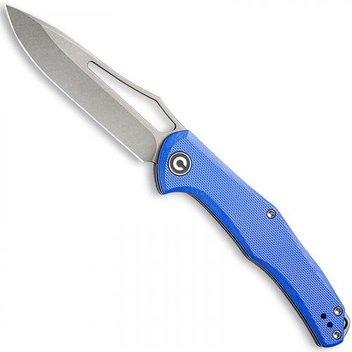 CIVIVI Fracture Knife C2009D - Gray Stonewash Drop Point - Blue G10 - Slip Joint Folder