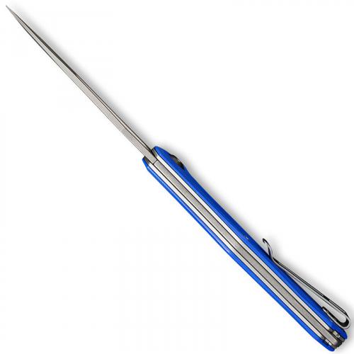 CIVIVI Fracture Knife C2009D - Gray Stonewash Drop Point - Blue G10 - Slip Joint Folder