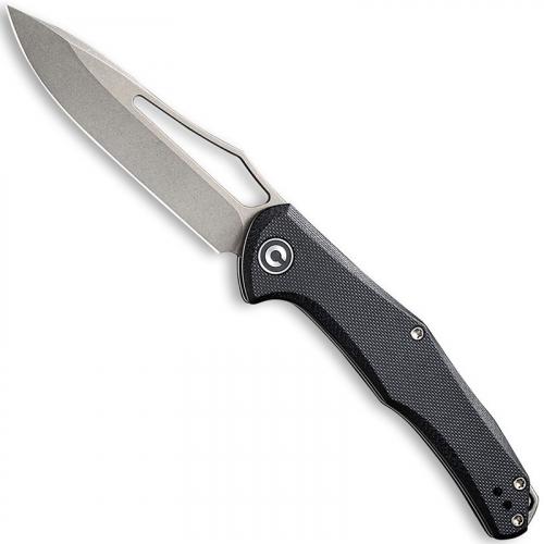 CIVIVI Fracture Knife C2009E - Gray Stonewash Drop Point - Black G10 - Slip Joint Folder