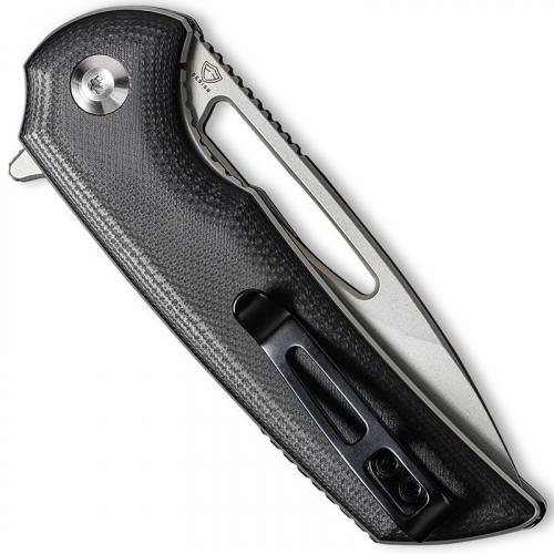 CIVIVI Odium Knife C2010D - Stonewash D2 Drop Point - Black G10 - Liner Lock Flipper Folder