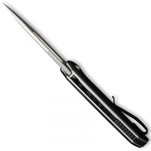 CIVIVI Odium Knife C2010D - Stonewash D2 Drop Point - Black G10 - Liner Lock Flipper Folder