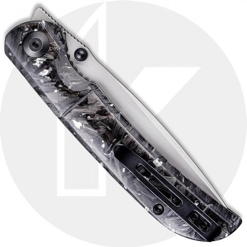 CIVIVI Imperium C2106B - Stonewash Nitro-V - Shredded Carbon Fiber and Silvery Shred Resin - Liner Lock - Front Flipper Folder