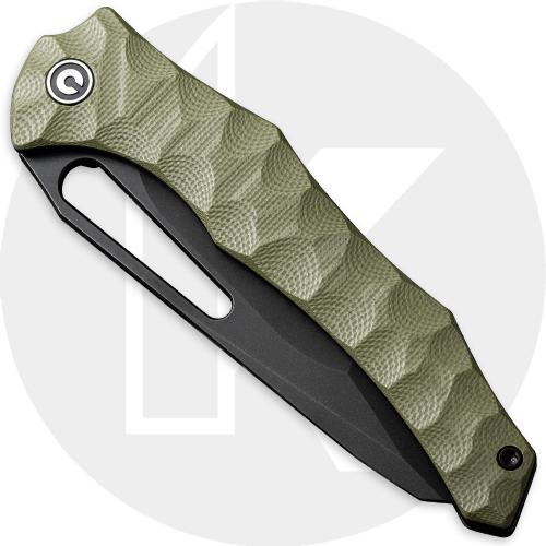 CIVIVI Spiny Dogfish C22006-3 Knife - Black Stonewashed 14C28N - OD Green G10