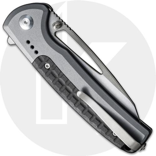 CIVIVI Sentinel Strike C22025B-2 Knife - Stonewashed K110 (D2) Reverse Tanto - Gray Aluminum - Flipper Folder