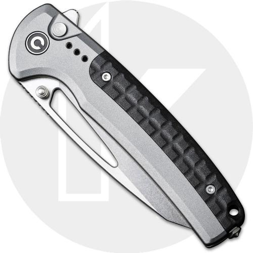 CIVIVI Sentinel Strike C22025B-2 Knife - Stonewashed K110 (D2) Reverse Tanto - Gray Aluminum - Flipper Folder